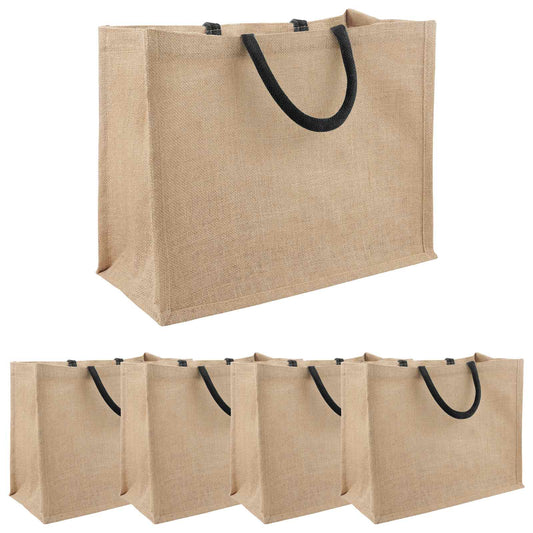 Jute Handbags 5 pcs Natural and Black 42 x 33 x 19 cm