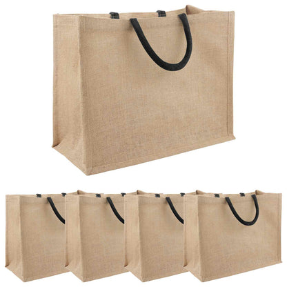 Jute Handbags 5 Natural and Black 42 x 33 x 19 cm