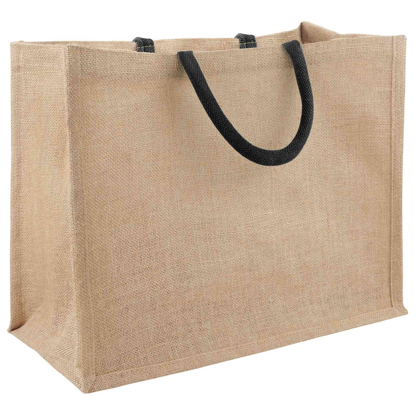Jute Handbags 10 Natural and Black 42 x 33 x 19 cm