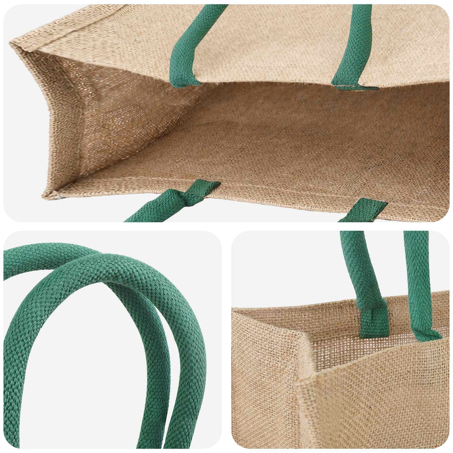 Jute Handbags 5 pcs Natural and Green 42 x 33 x 19 cm