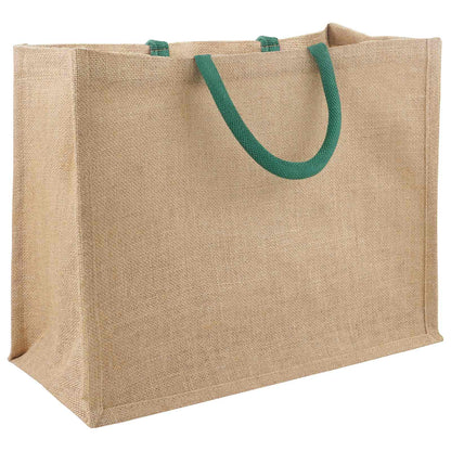 Jute Handbags 10 Natural and Green 42 x 33 x 19 cm