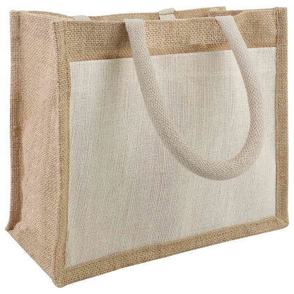 Jute Handbags with Pocket 5 pcs 26 x 22 x 14 cm 100% Tossa Jute