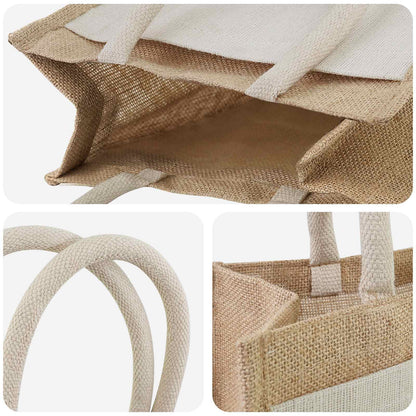 Jute Handbags with Pocket 10 pcs 26 x 22 x 14 cm
