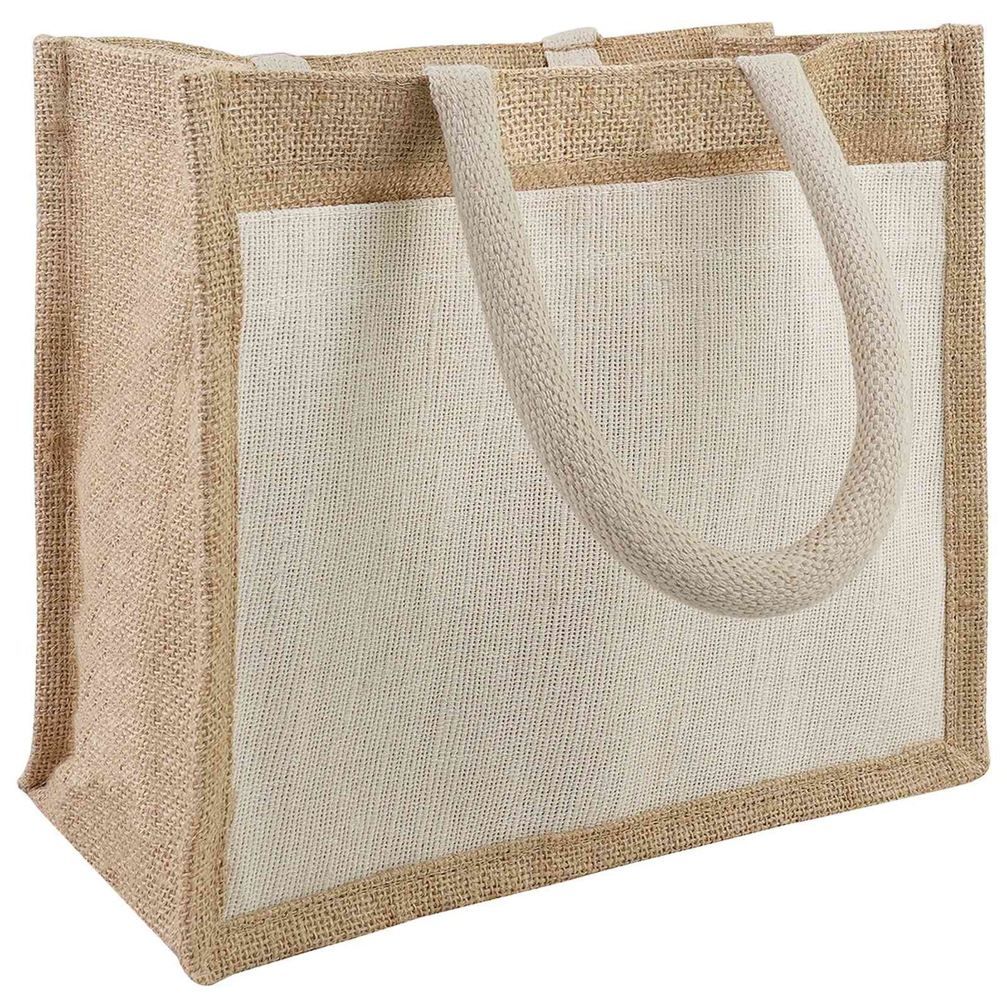 Jute Handbags with Pocket 10 pcs 26 x 22 x 14 cm