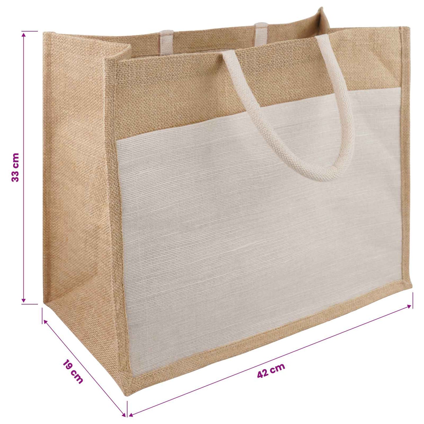Jute Handbags with Pocket 5 pcs 42 x 33 x 19 cm 100% Tossa Jute