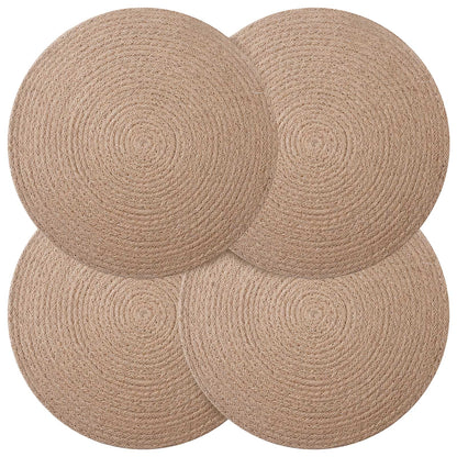 Jute Placemets 4 pcs Natural Ø 30 cm 100% Tossa Jute