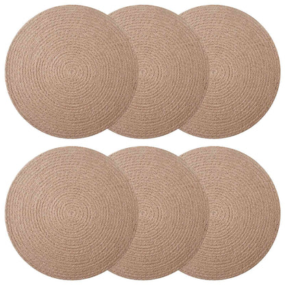 Jute Placemets 6 pcs Natural Ø 30 cm 100% Tossa Jute