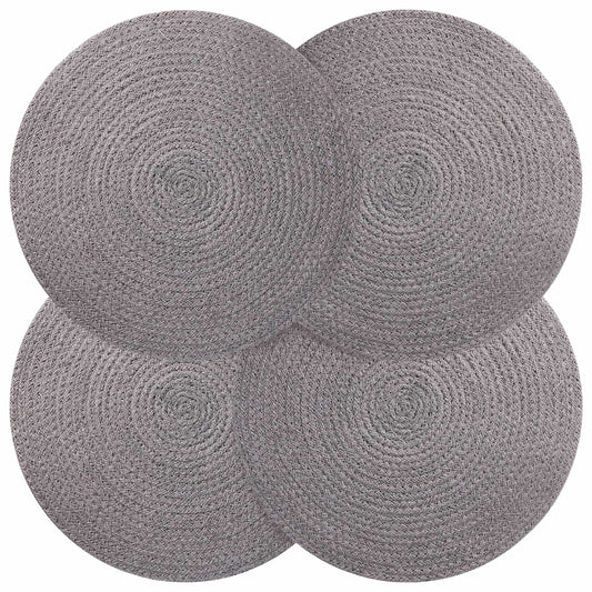 Jute Placemets 4 pcs Grey Ø 30 cm 100% Tossa Jute