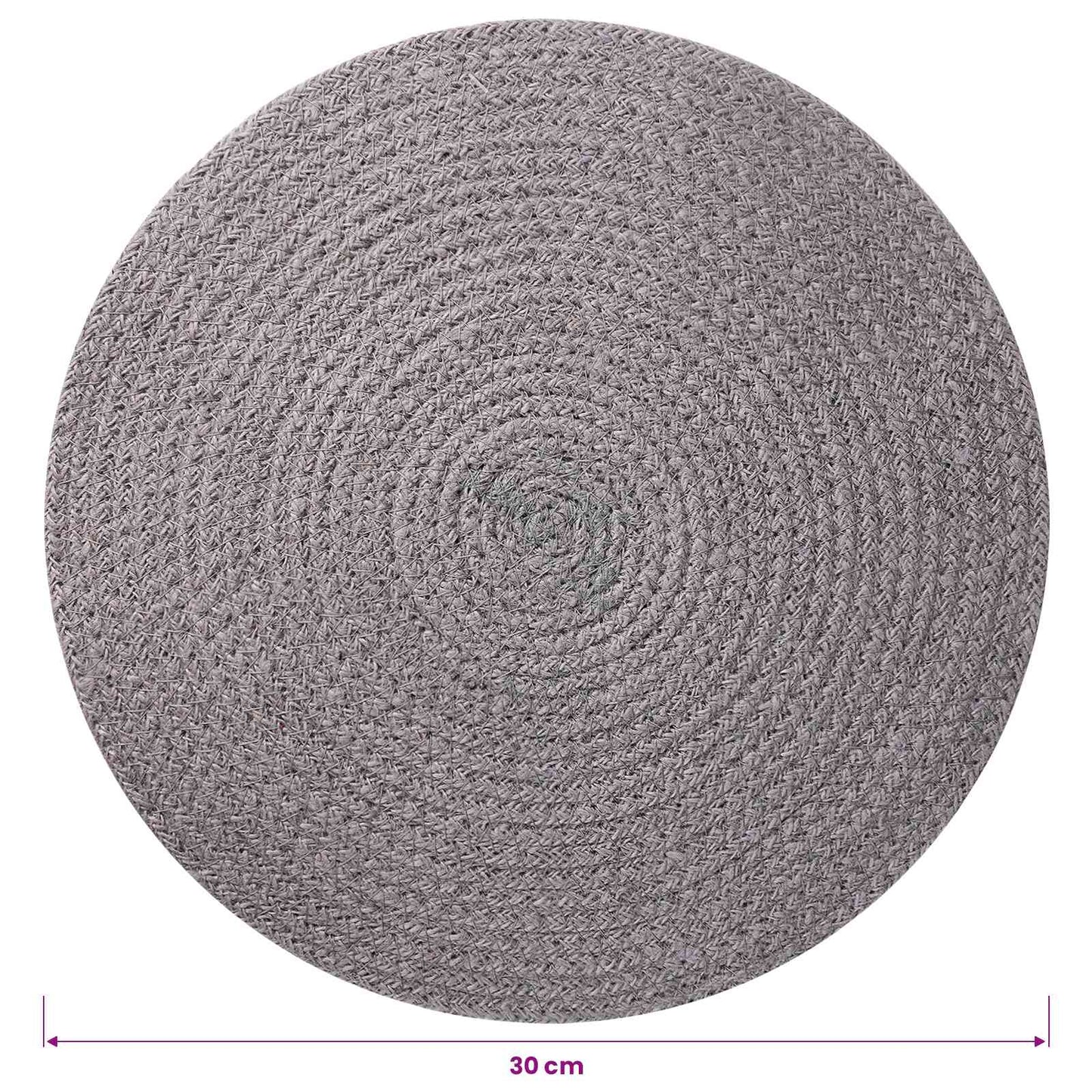 Jute Placemets 12 pcs Grey 100% Tossa Jute