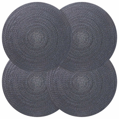 Jute Placemets 4 pcs Dark grey Ø 30 cm 100% Tossa Jute
