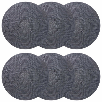 Jute Placemets 6 pcs Dark grey Ø 30 cm 100% Tossa Jute