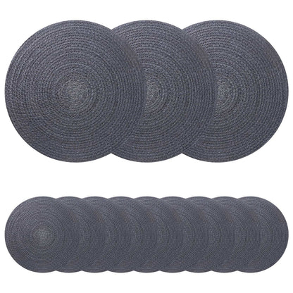 Jute Placemets 12 pcs Dark grey 100% Tossa Jute