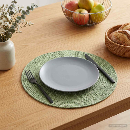 Jute Placemets 12 pcs Olive green 100% Tossa Jute
