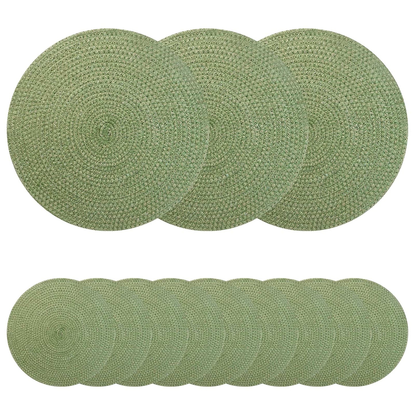 Jute Placemets 12 pcs Olive green 100% Tossa Jute