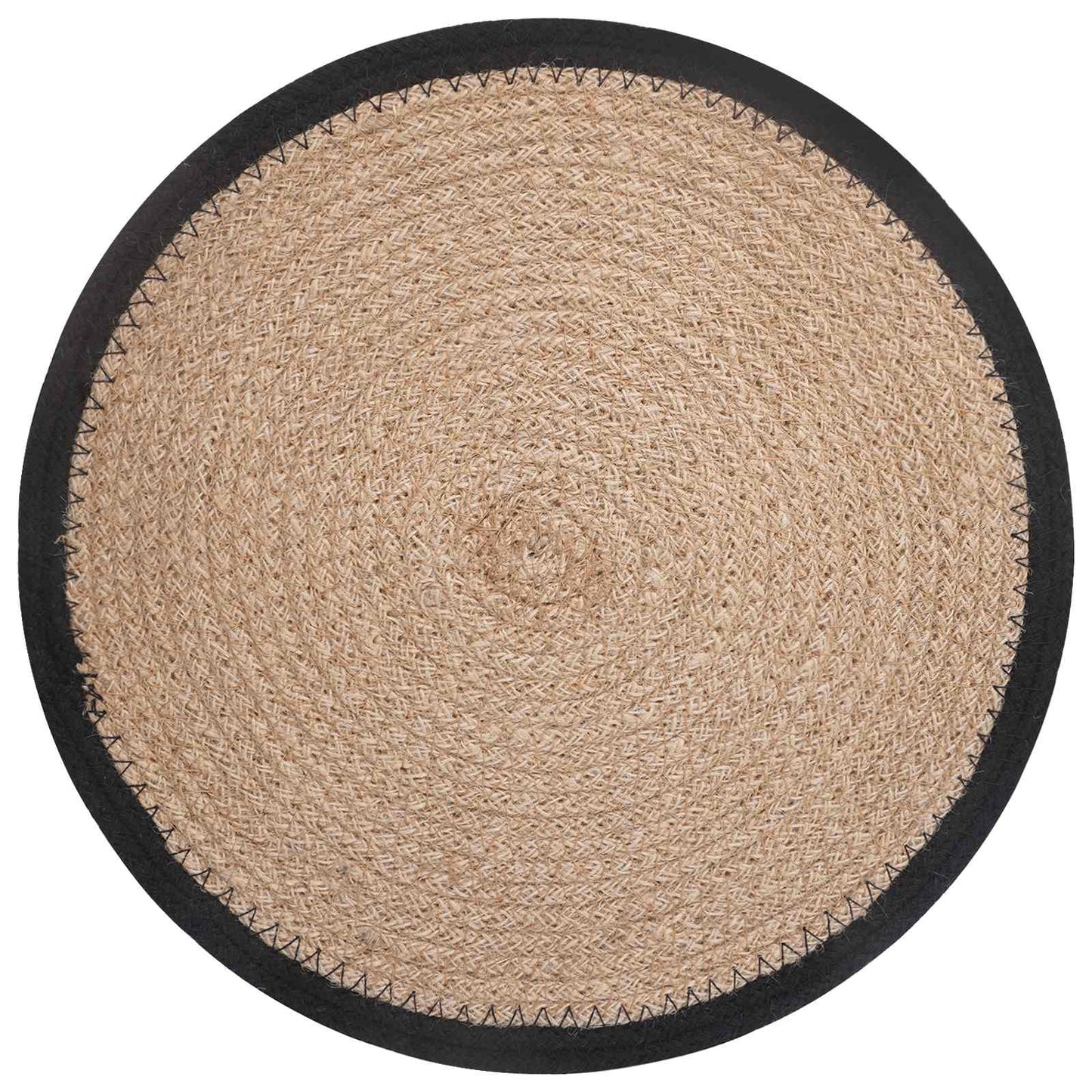 Jute Placemets 4 pcs Natural and Black Ø 30 cm 100% Tossa Jute