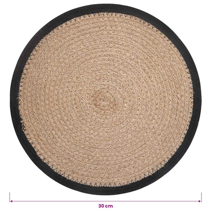 Jute Placemets 12 pcs Natural and Black 100% Tossa Jute