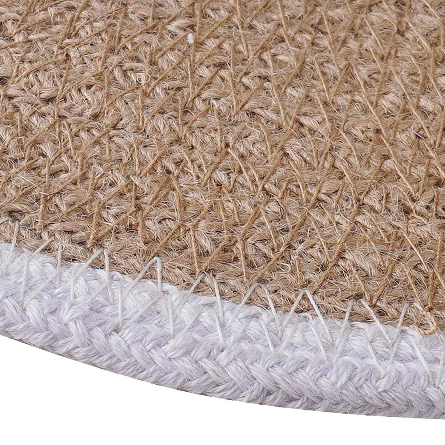 Jute Placemets 4 pcs Natural and White Ø 30 cm 100% Tossa Jute