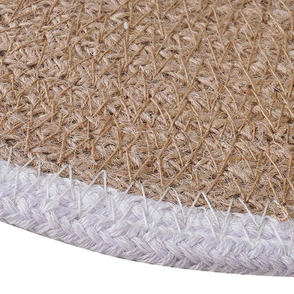 Jute Placemets 4 pcs Natural and White Ø 30 cm 100% Tossa Jute