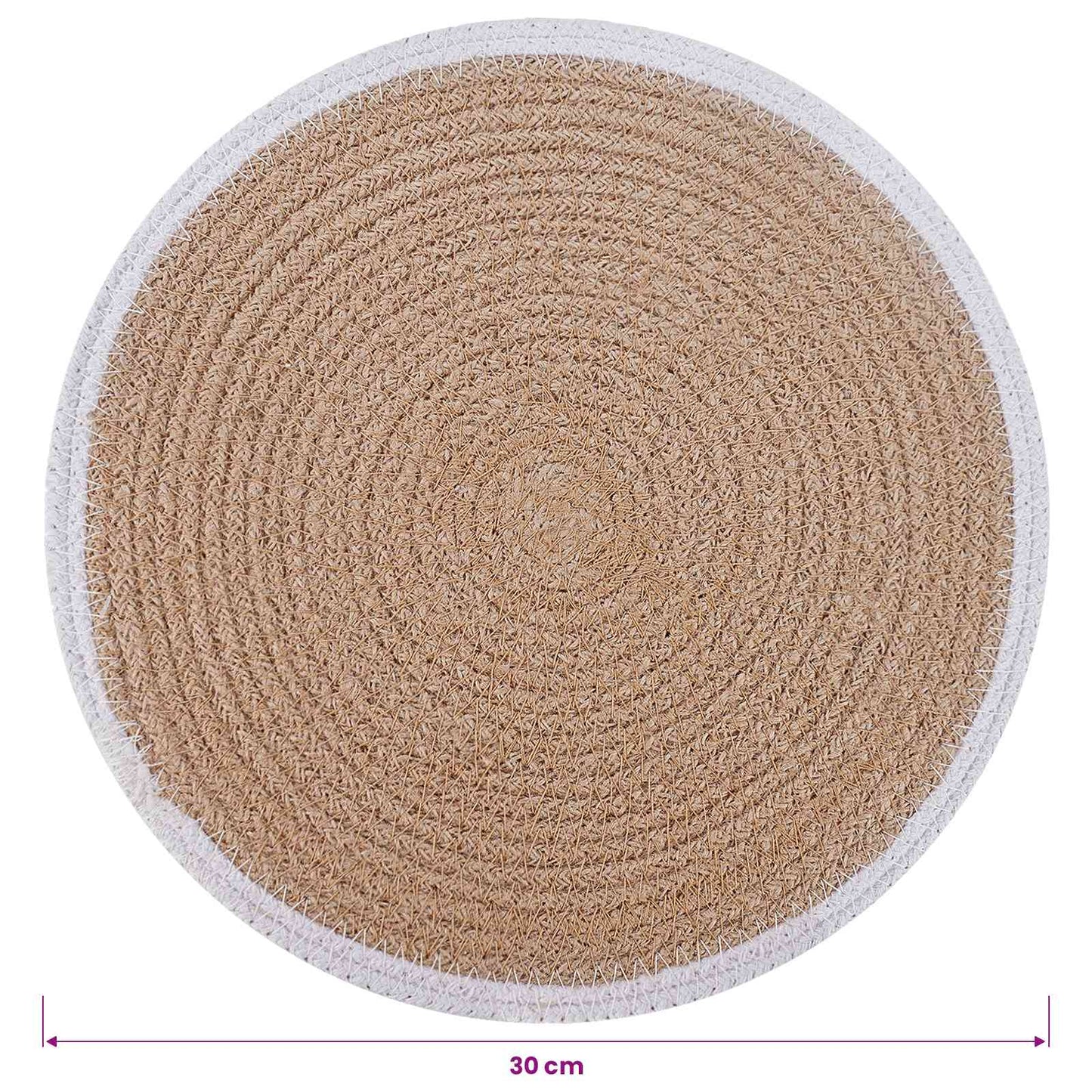 Jute Placemets 12 pcs Natural and White 100% Tossa Jute