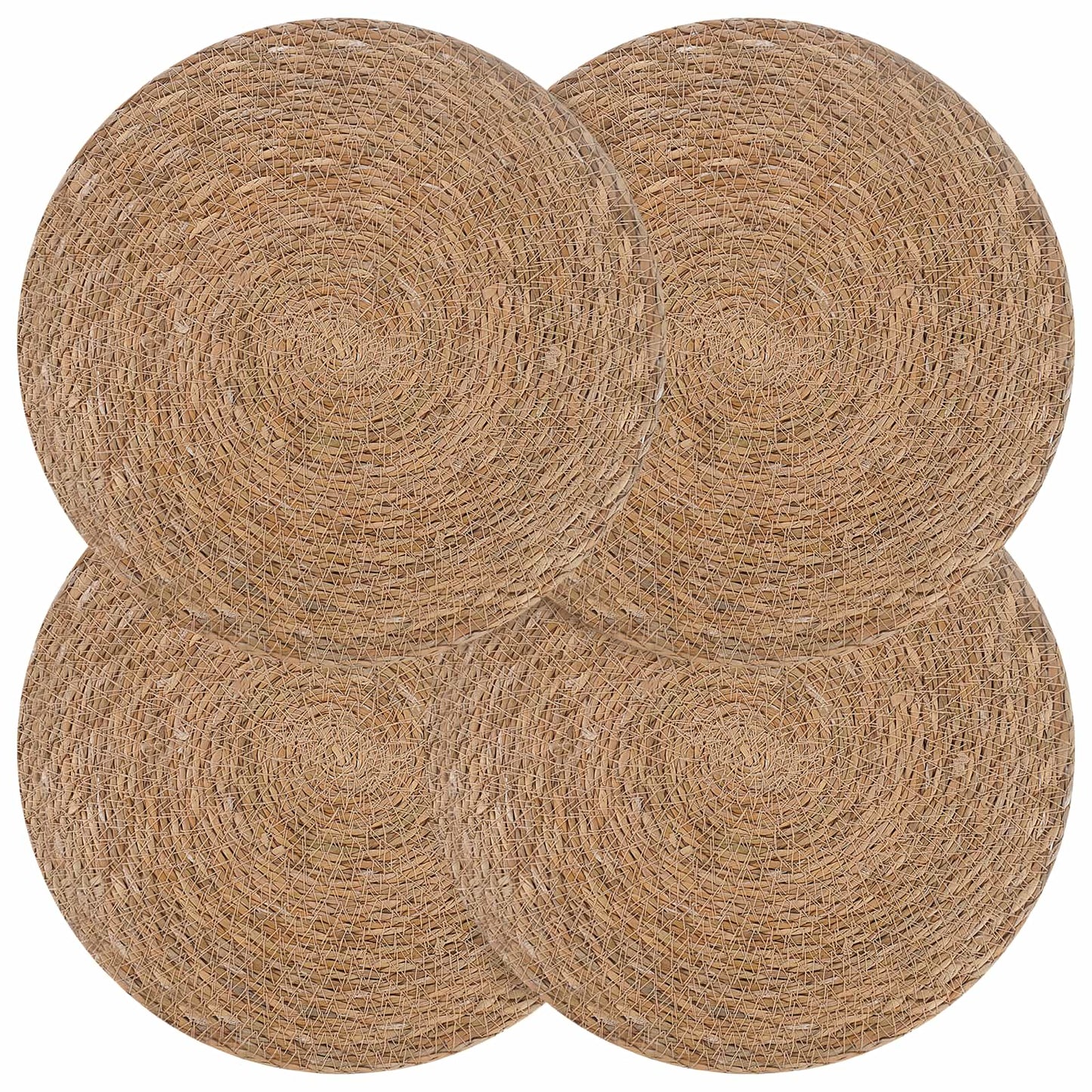 Seagrass Placemets 4 pcs Natural Ø 30 cm 100% Seagrass