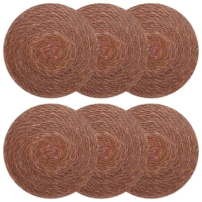 Seagrass Placemets 6 pcs Brown Ø 30 cm 100% Seagrass