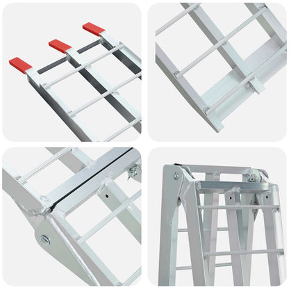 Motorcycle Ramp Folding Silver 180 x 28 x 5 cm Aluminium