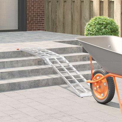 Motorcycle Ramp Folding Silver 180 x 28 x 5 cm Aluminium