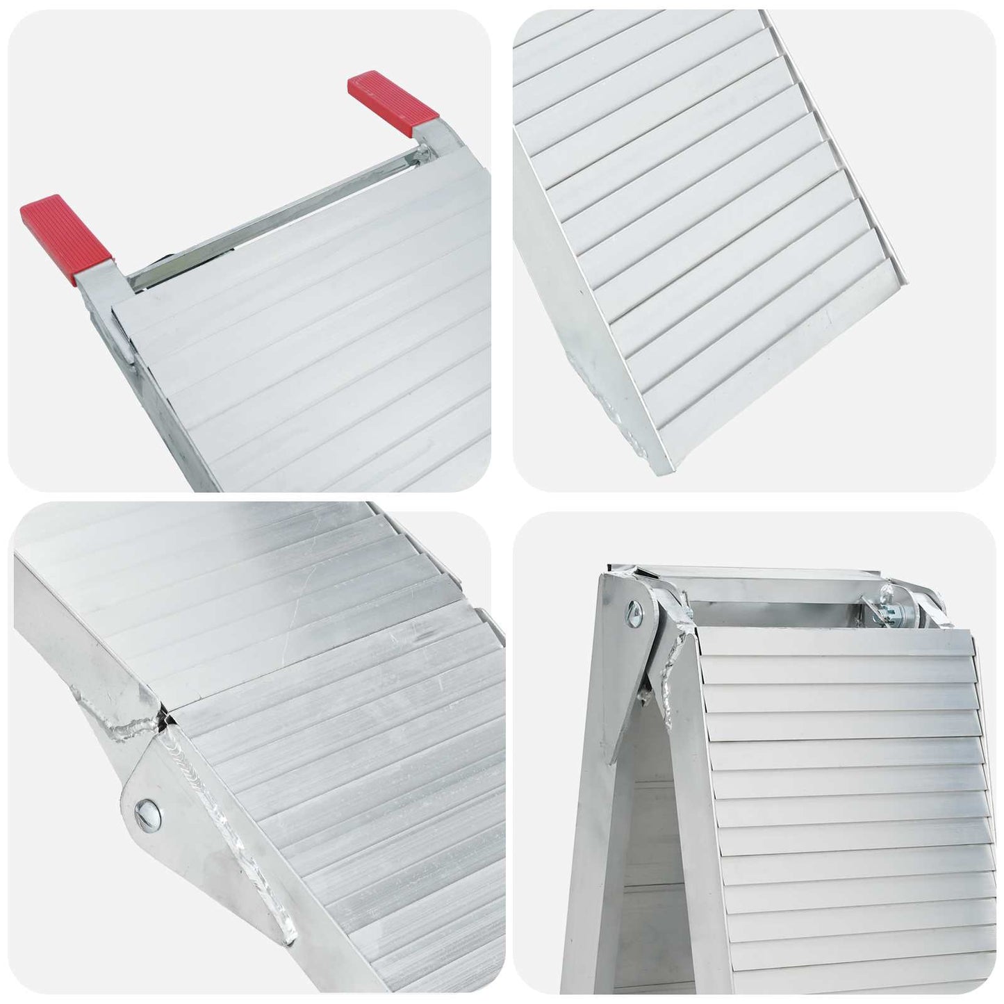 Motorcycle Ramp 680 kg 2 pcs Silver 205 x 28 x 5 cm Aluminium