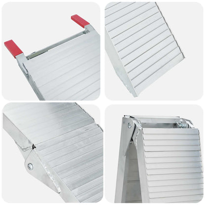 Motorcycle Ramp 680 kg 2 pcs Silver 205 x 28 x 5 cm Aluminium
