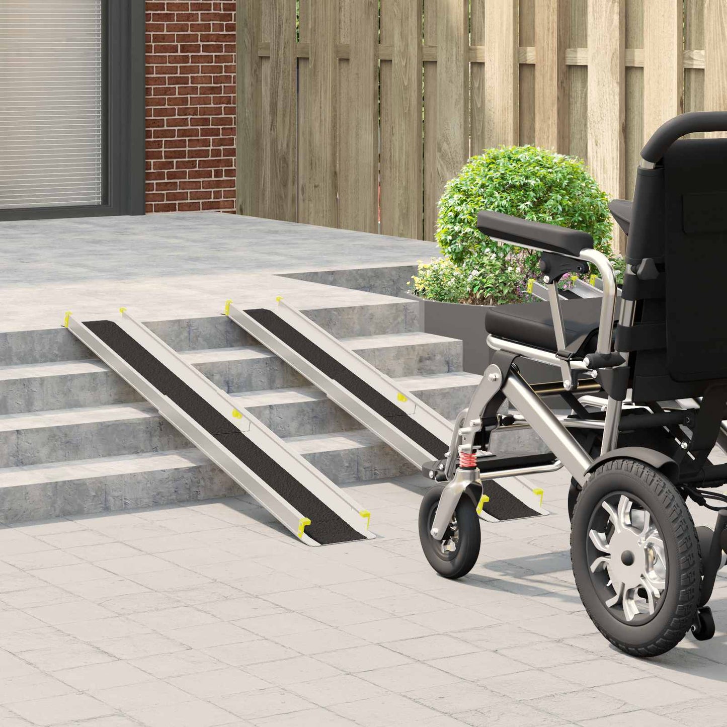 Ramp for Wheelchair 270 kg 2 pcs Black 152 x 19 x 5.5 cm