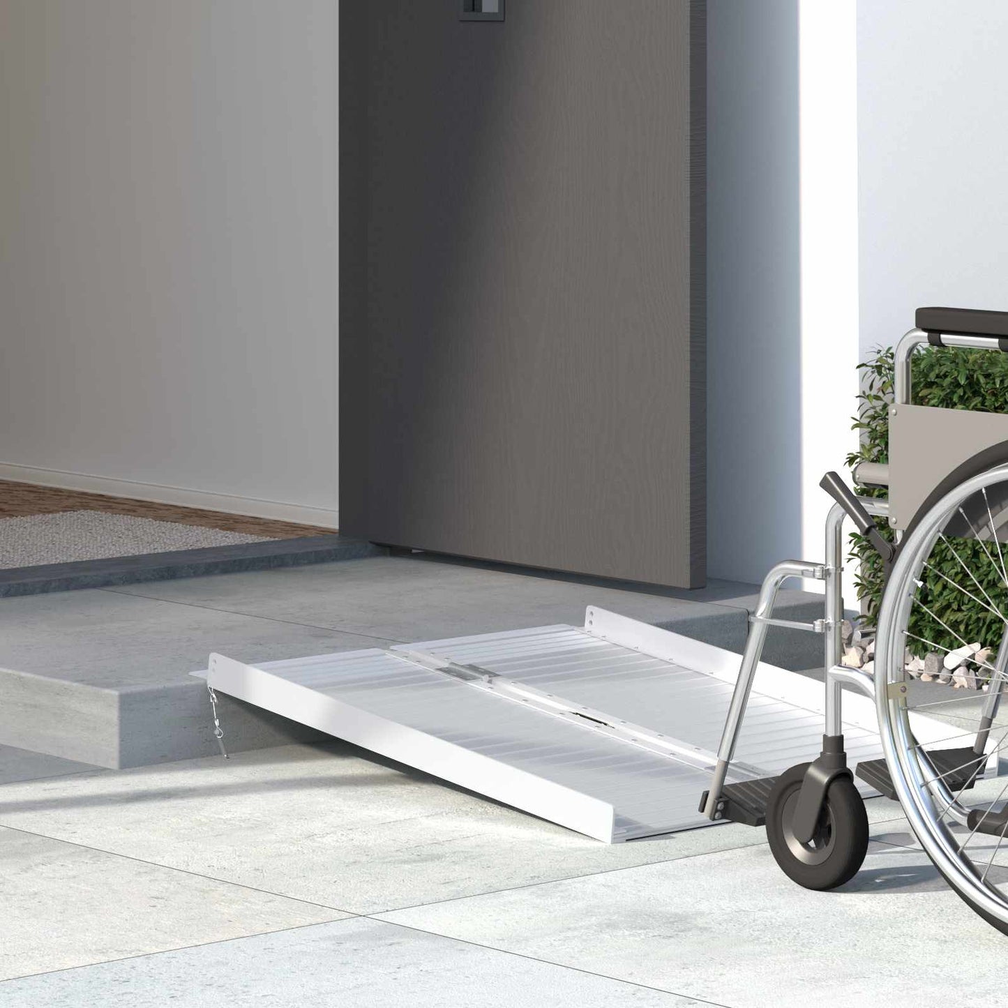 Ramp for Wheelchair 270 kg Silver 270 kg Aluminium