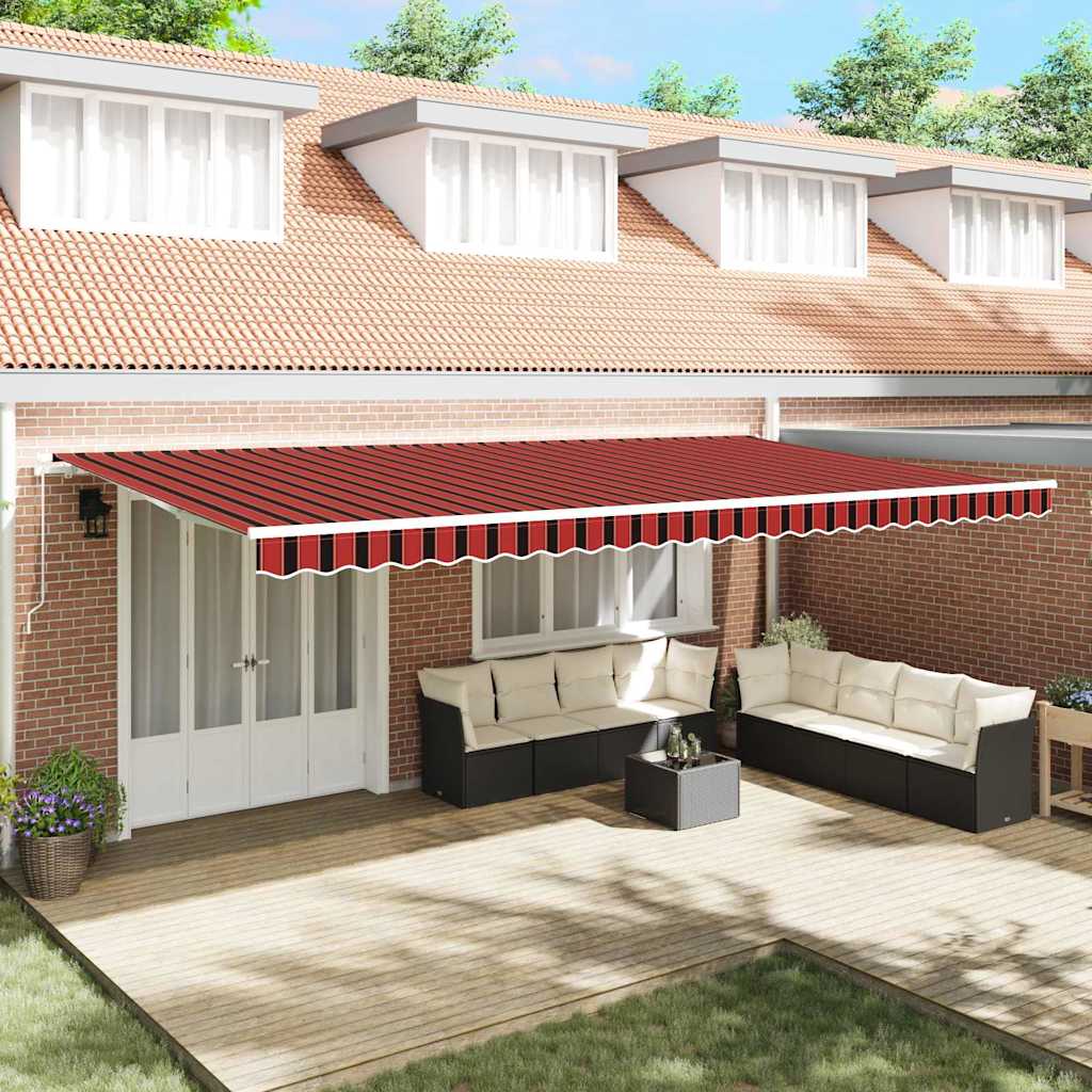Retractable Awning Manual Orange and Brown 600 x 300 cm