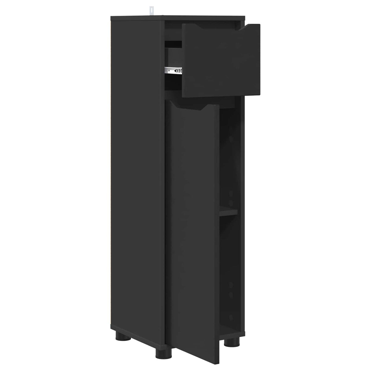 Bathroom Cabinet Black 30.5 x 30 x 101 cm Engineered Wood