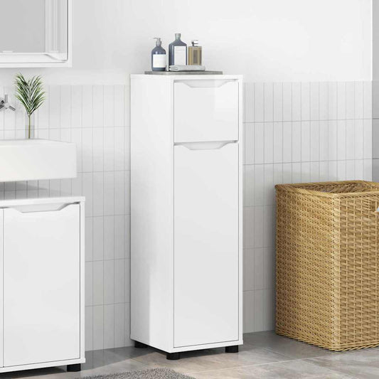 Bathroom Cabinet High Gloss White 30.5 x 30 x 101 cm