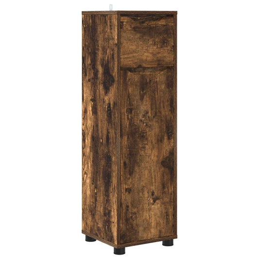 Bathroom Cabinet Smoked Oak 30.5 x 30 x 101 cm Engineered Wood