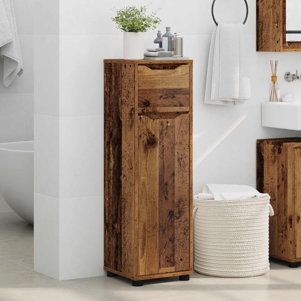 Bathroom Cabinet Old Wood 30.5 x 30 x 101 cm Engineered Wood
