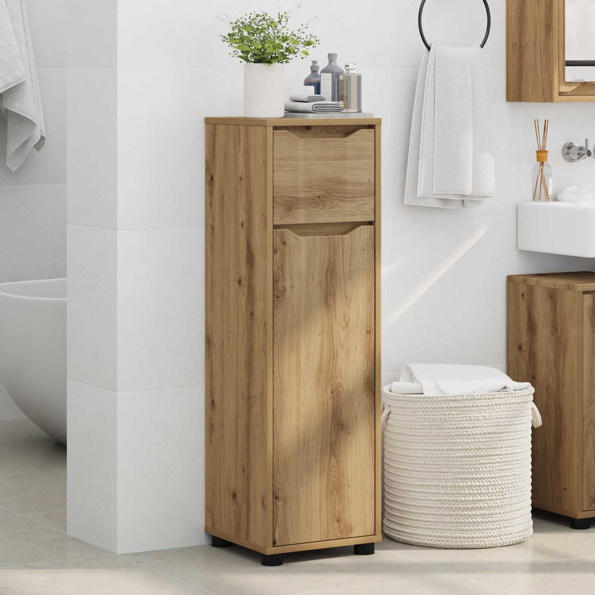 Bathroom Cabinet Artisan Oak 30.5 x 30 x 101 cm Engineered Wood