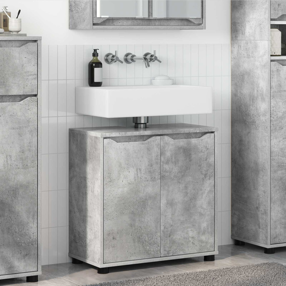 Bathroom Basin Cabinet Concrete Grey 60 x 30 x 60 cm