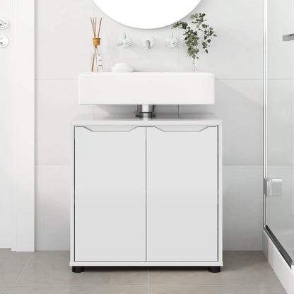 Bathroom Basin Cabinet High Gloss White 60 x 30 x 60 cm