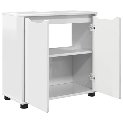 Bathroom Basin Cabinet High Gloss White 60 x 30 x 60 cm