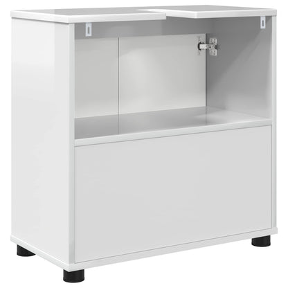 Bathroom Basin Cabinet High Gloss White 60 x 30 x 60 cm