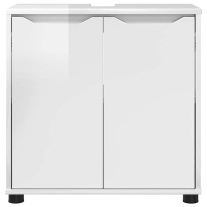 Bathroom Basin Cabinet High Gloss White 60 x 30 x 60 cm