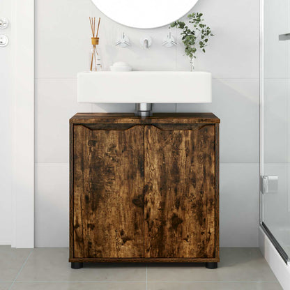 Bathroom Basin Cabinet Smoked Oak 60 x 30 x 60 cm