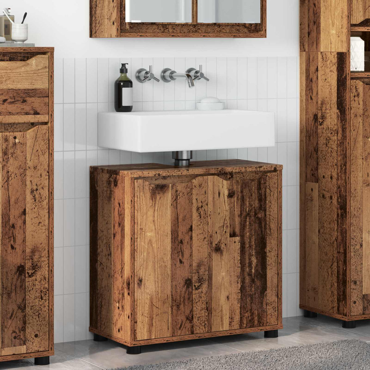 Bathroom Basin Cabinet Old Wood 60 x 30 x 60 cm Engineered Wood