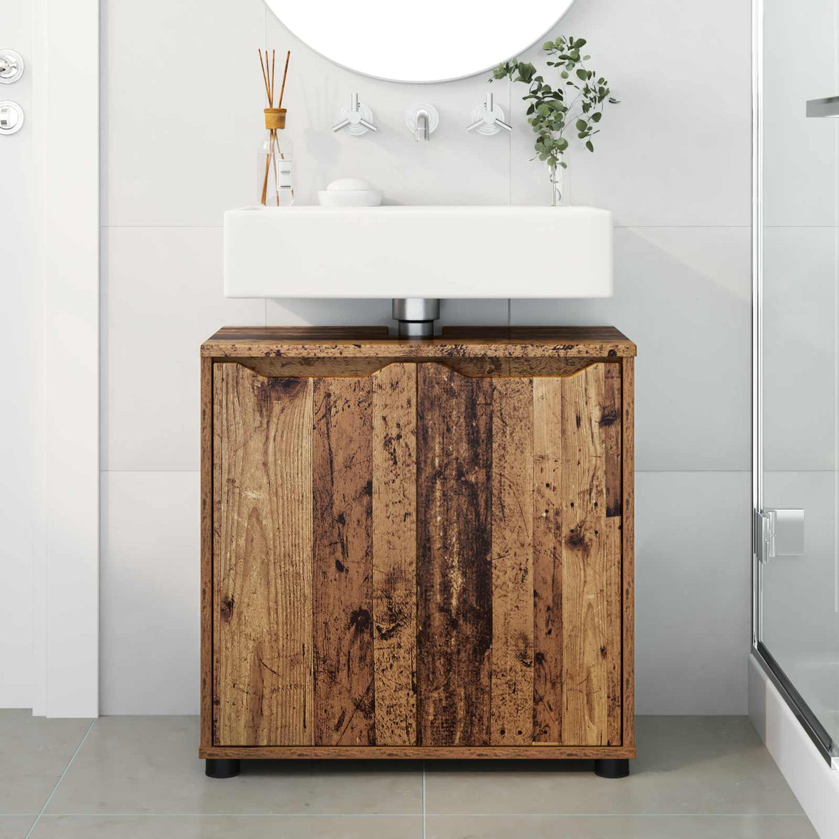 Bathroom Basin Cabinet Old Wood 60 x 30 x 60 cm Engineered Wood