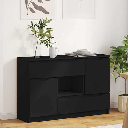 Sideboard with Drawer Black 100 x 30 x 65.6 Engineered Wood