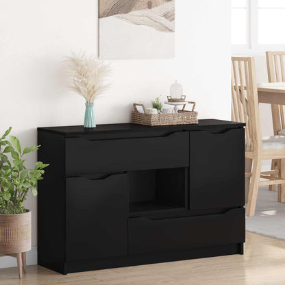 Sideboard with Drawer Black 100 x 30 x 65.6 Engineered Wood