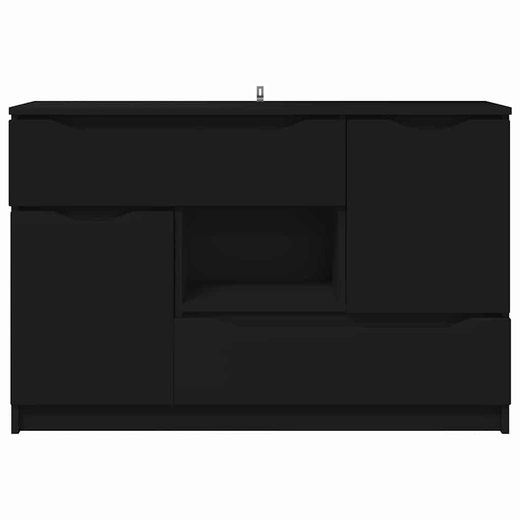 Sideboard with Drawer Black 100 x 30 x 65.6 Engineered Wood
