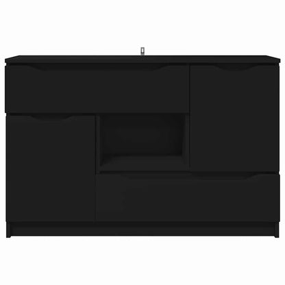 Sideboard with Drawer Black 100 x 30 x 65.6 Engineered Wood
