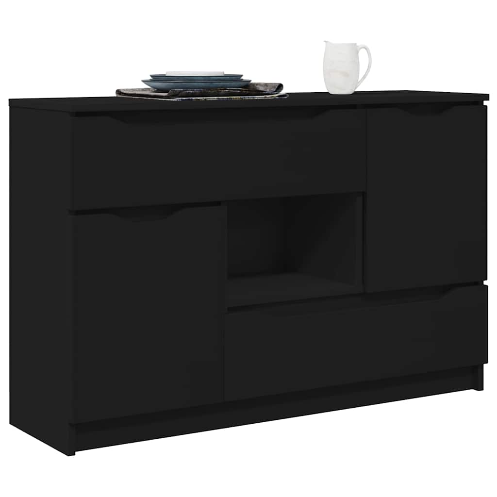Sideboard with Drawer Black 100 x 30 x 65.6 Engineered Wood